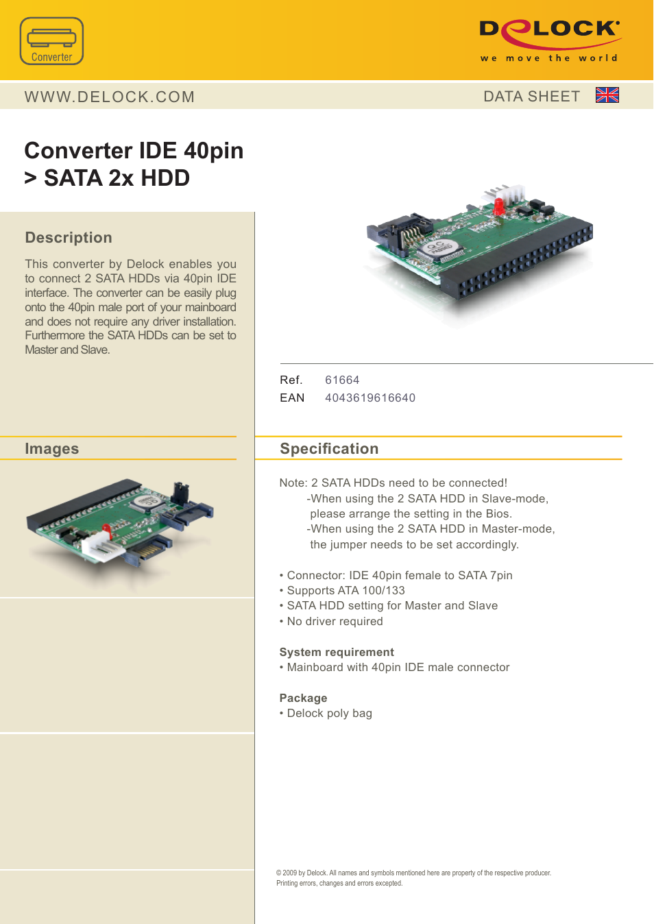 DeLOCK 61664 User Manual | 1 page