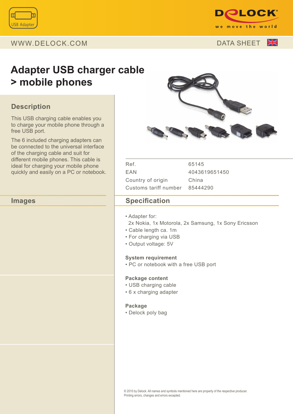 DeLOCK 65145 User Manual | 1 page