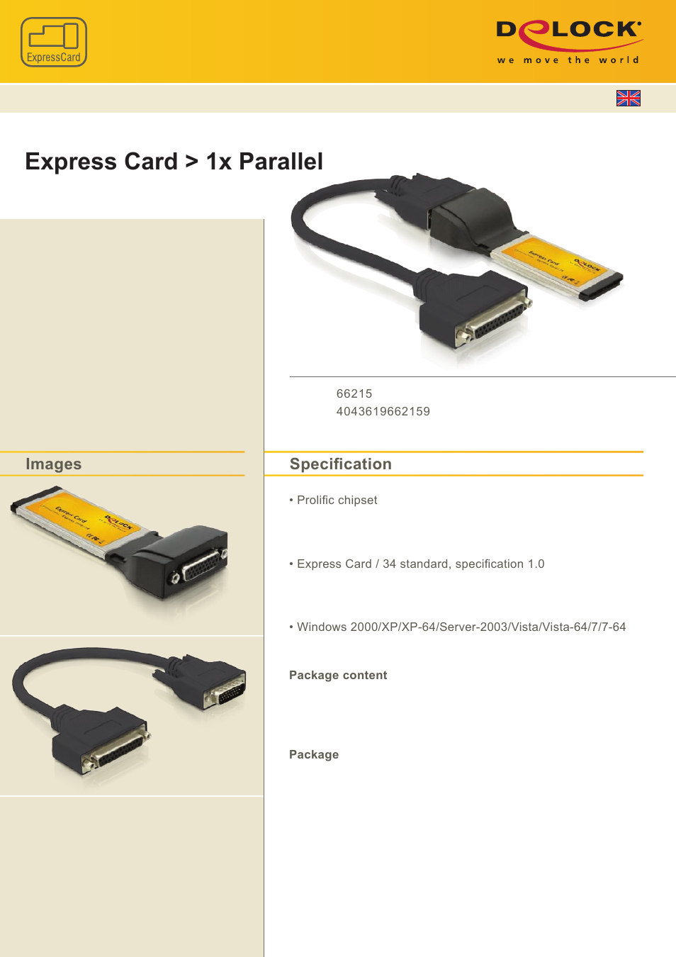 DeLOCK 66215 User Manual | 1 page