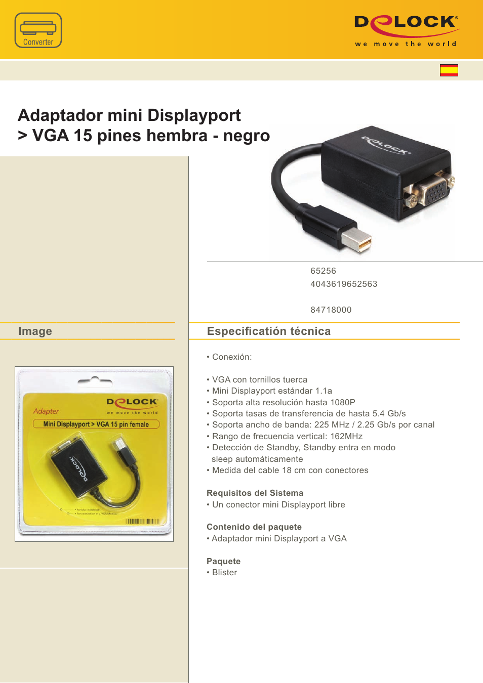 DeLOCK 65256 User Manual | 1 page