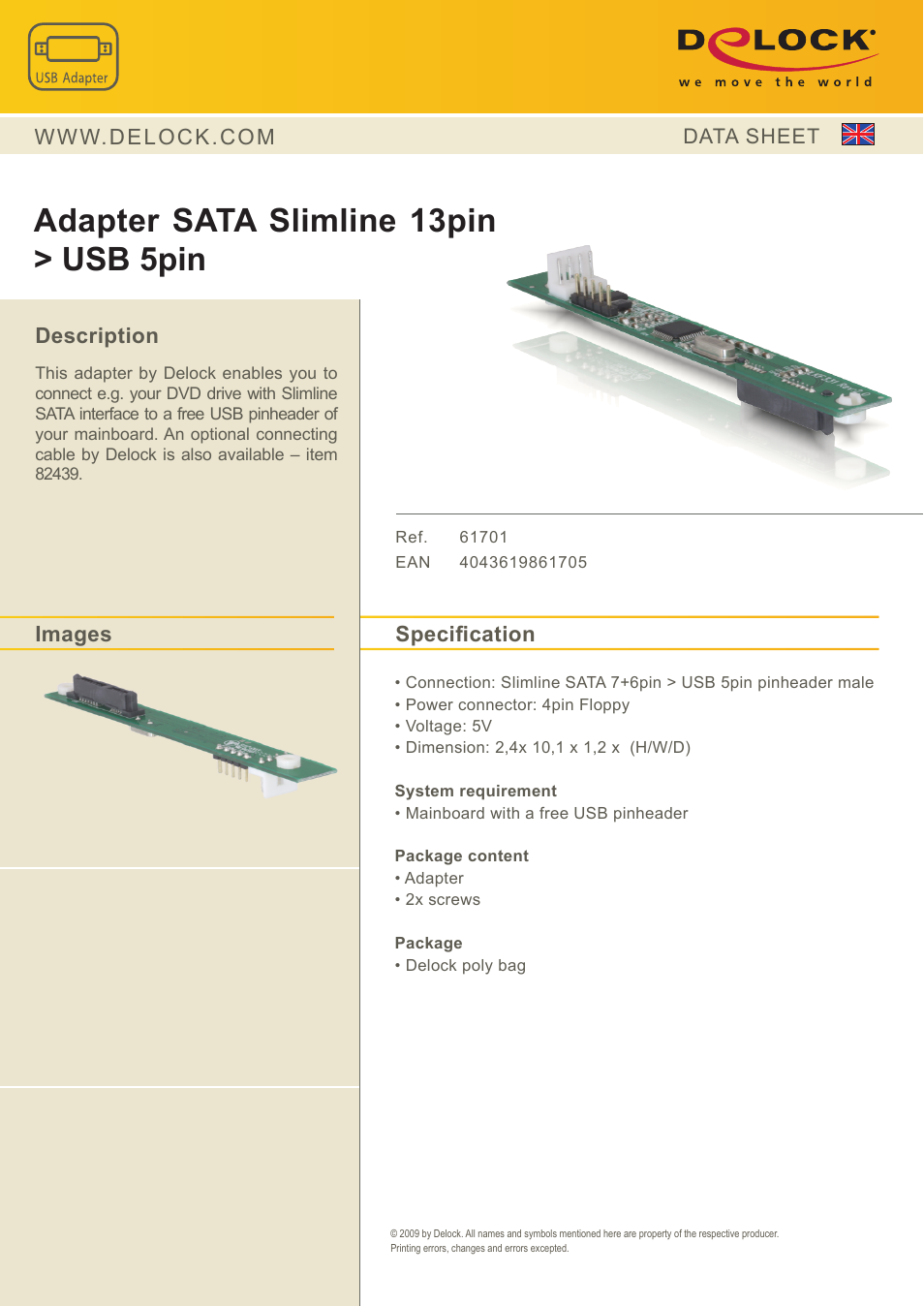 DeLOCK 61701_data_sheet User Manual | 1 page