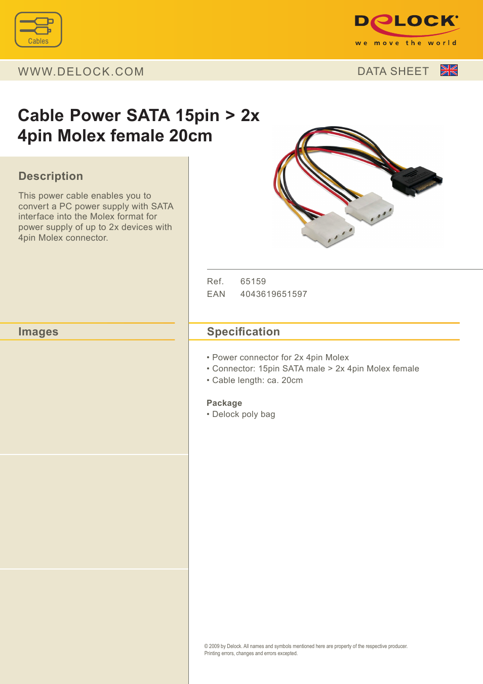 DeLOCK 65159 User Manual | 1 page