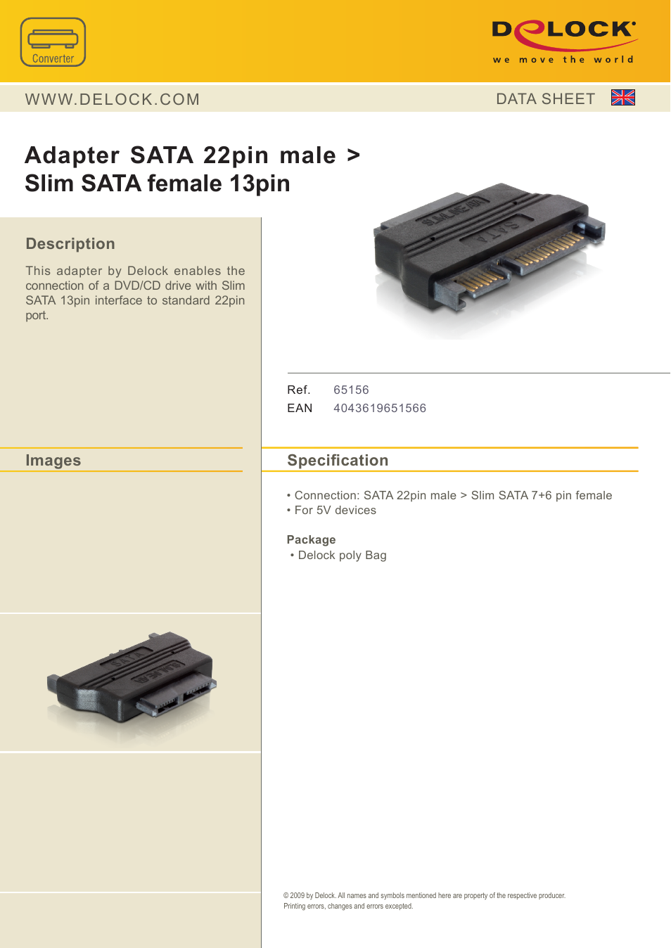 DeLOCK 65156 User Manual | 1 page