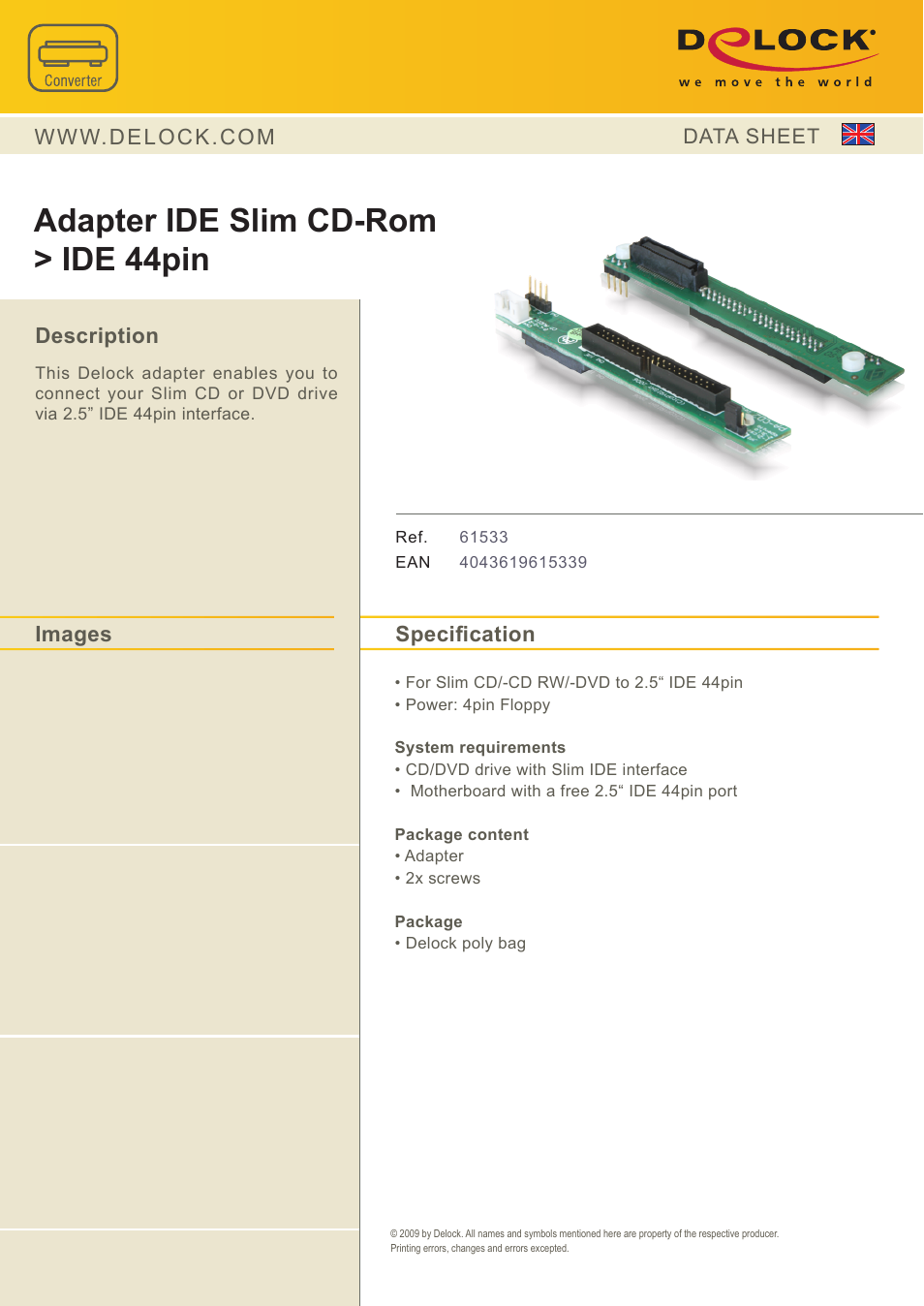 DeLOCK 61533 User Manual | 1 page