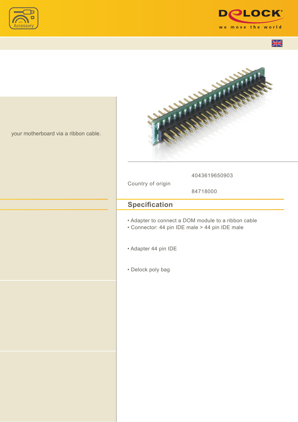 DeLOCK 65090 User Manual | 1 page