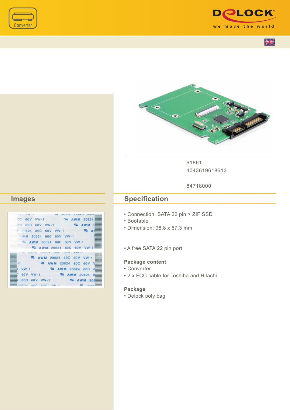 DeLOCK 61861_data_sheet User Manual | 1 page