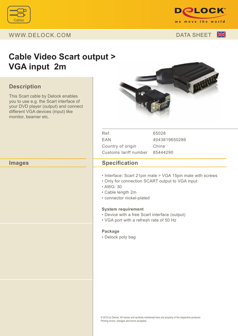 DeLOCK 65028 User Manual | 1 page