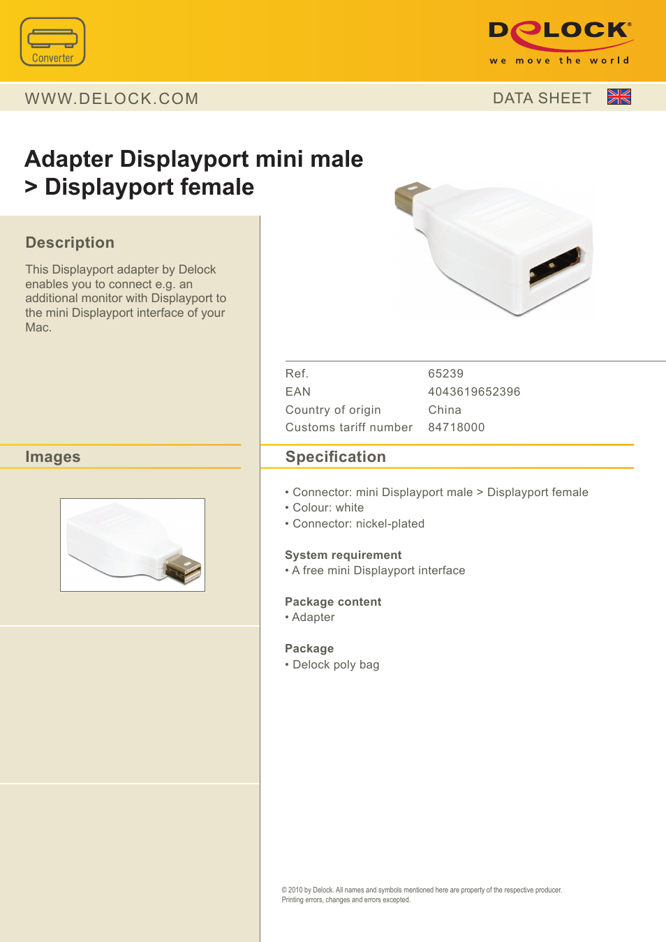 DeLOCK 65239 User Manual | 1 page