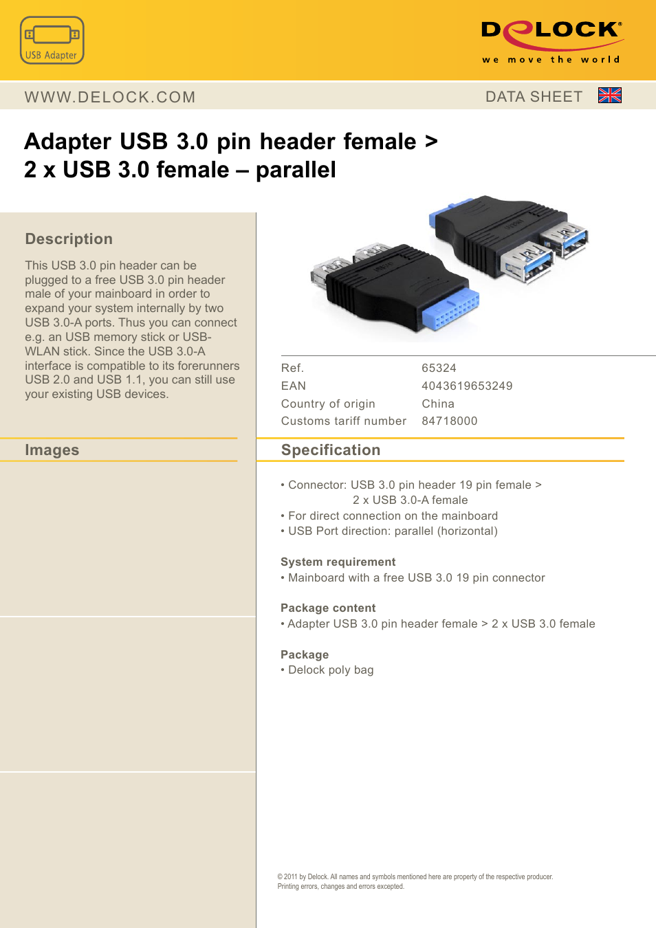 DeLOCK 65324 User Manual | 1 page