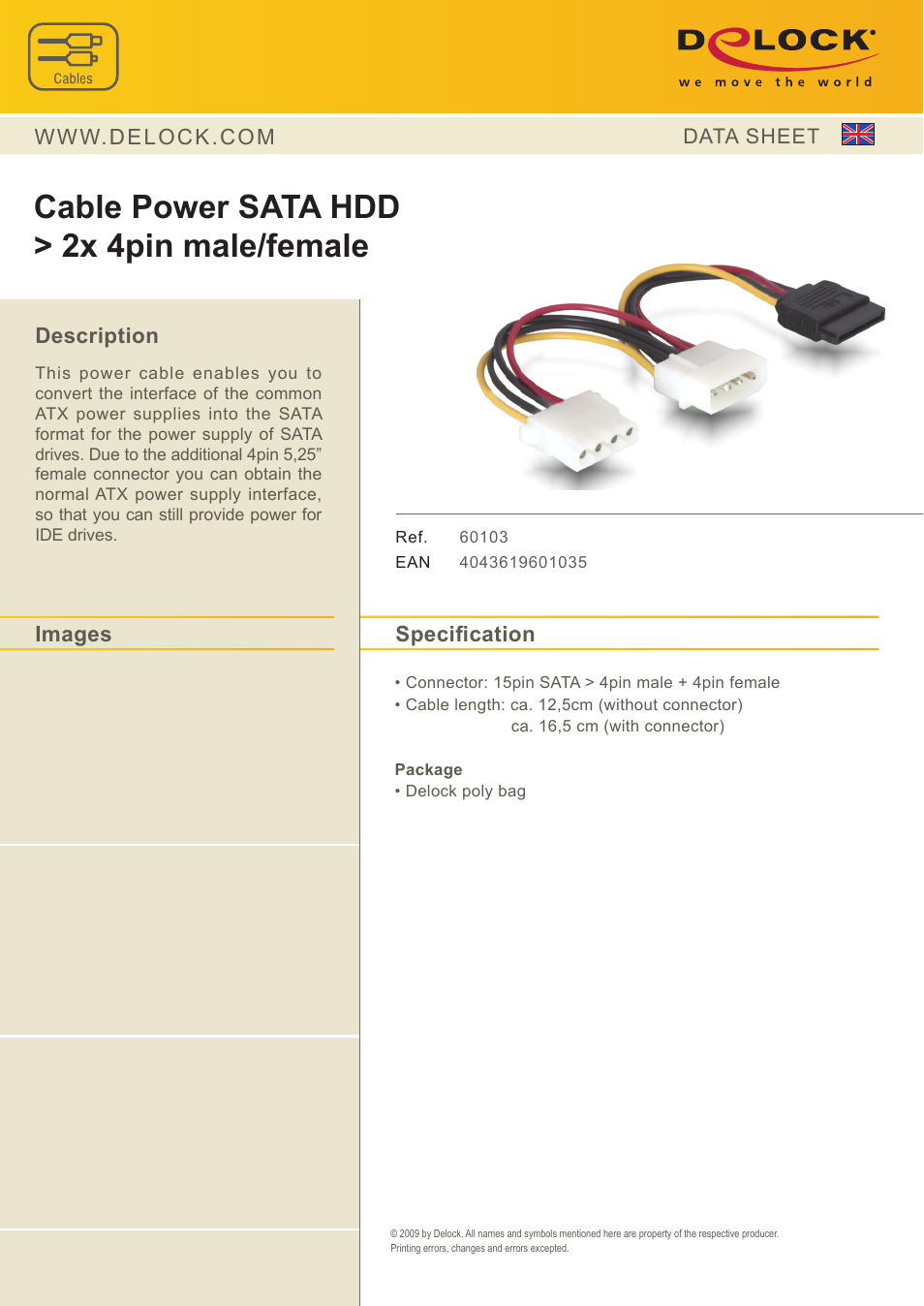 DeLOCK 60103 User Manual | 1 page