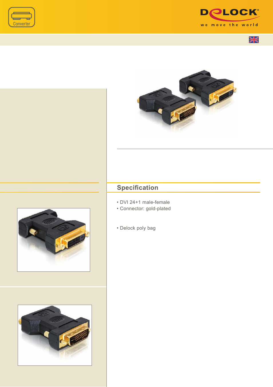 Adapter dvi 24+1 male – female, Images | DeLOCK 65163 User Manual | Page 2 / 7