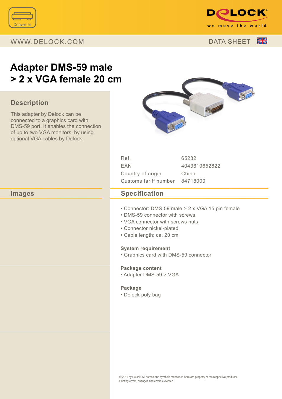 DeLOCK 65282 User Manual | 1 page