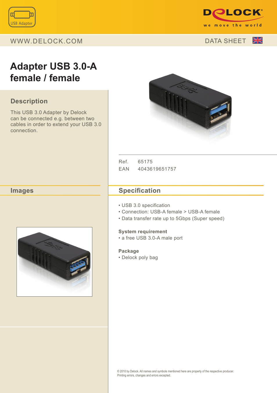 DeLOCK 65175 User Manual | 1 page