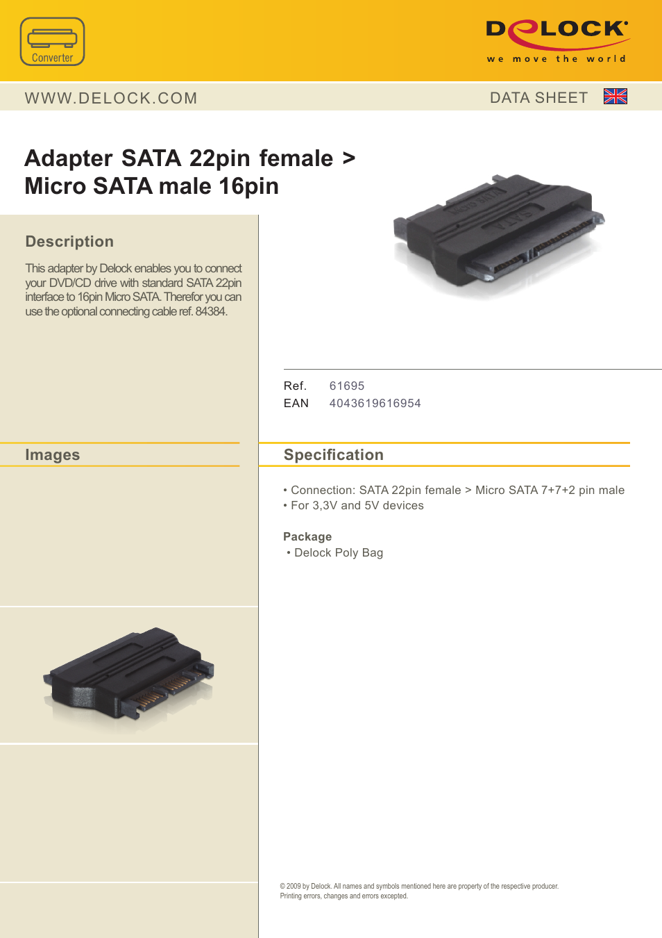 DeLOCK 61695_data_sheet User Manual | 1 page