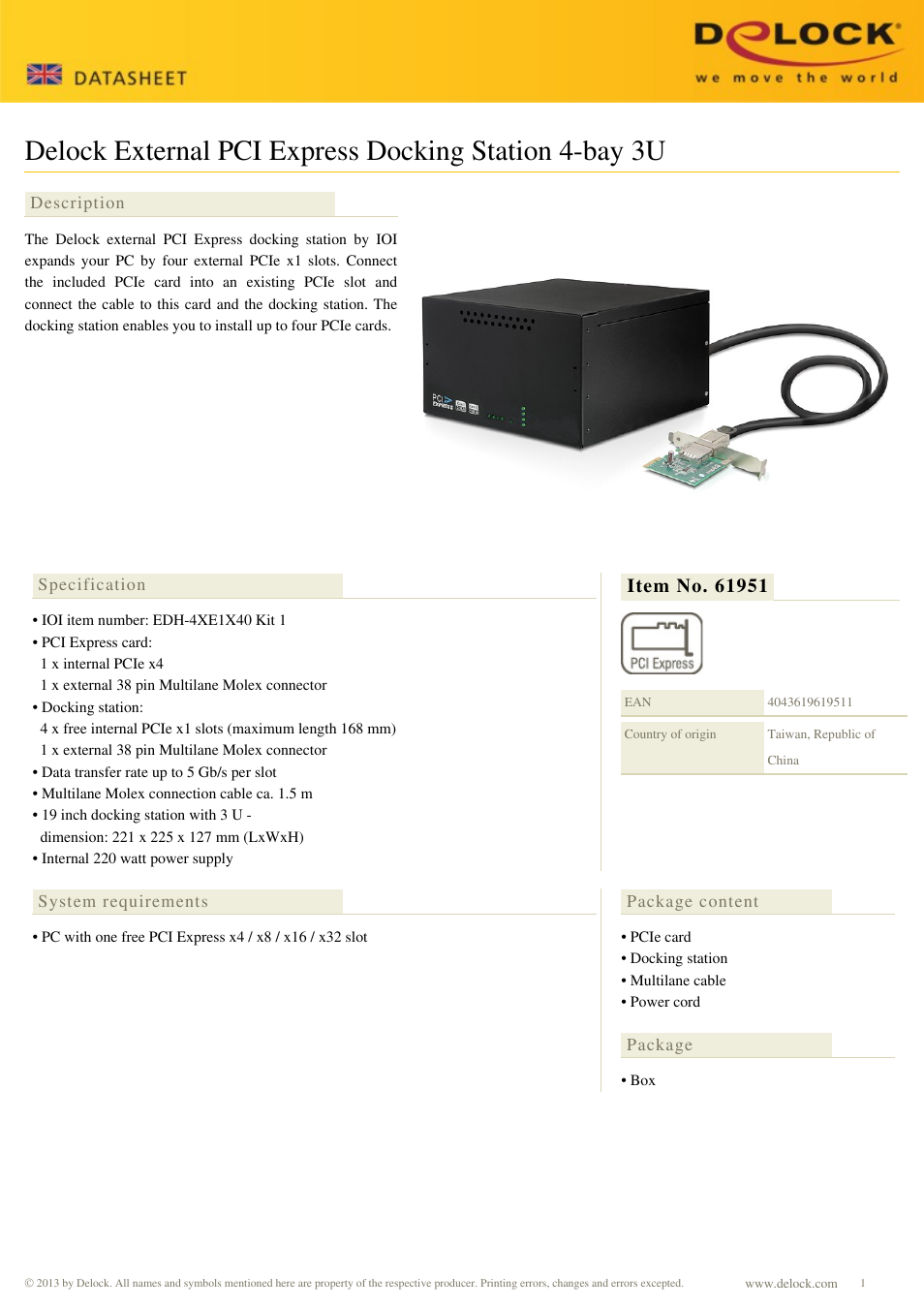 DeLOCK 61951 User Manual | 2 pages
