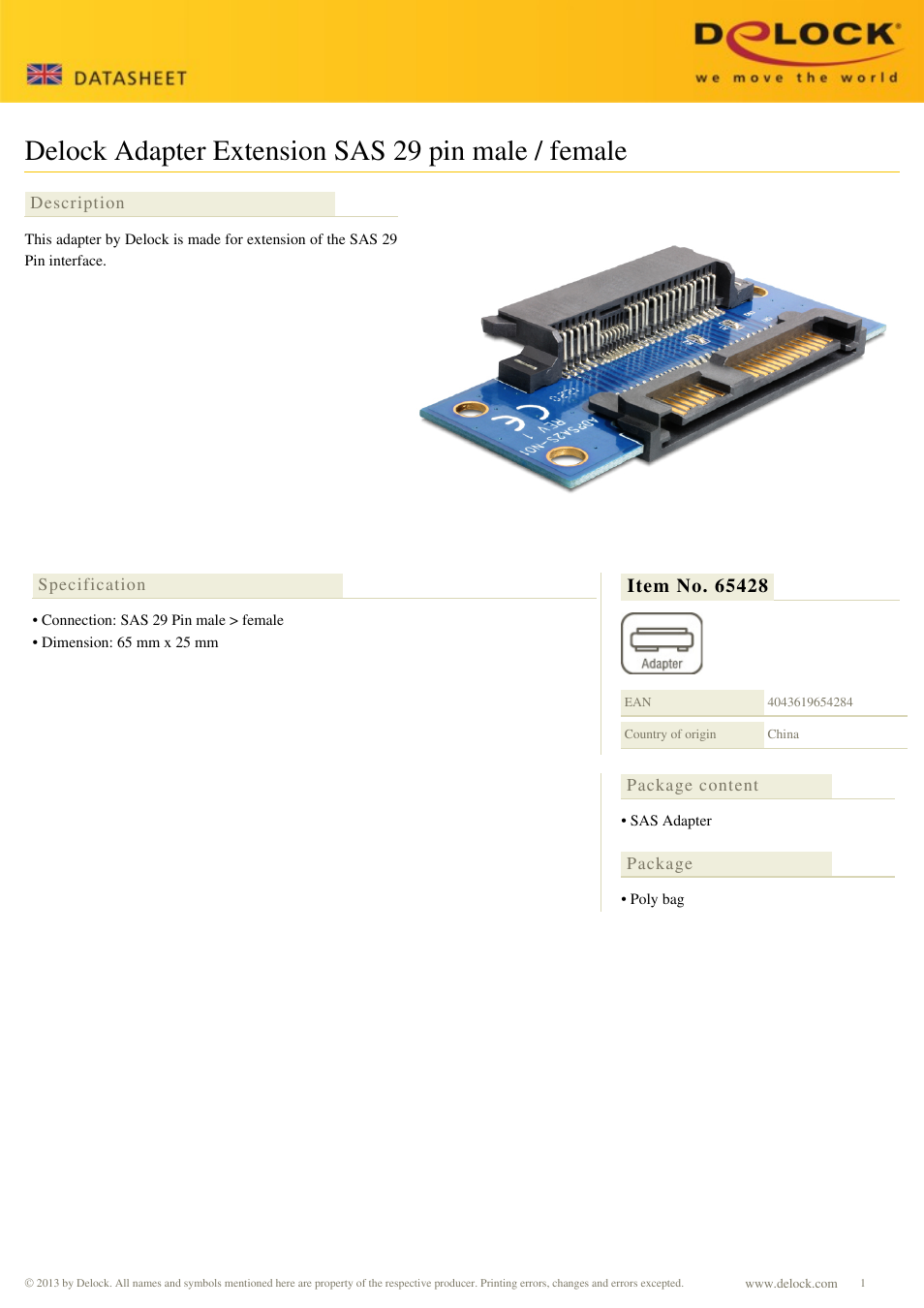 DeLOCK datenblatt_65428 User Manual | 1 page