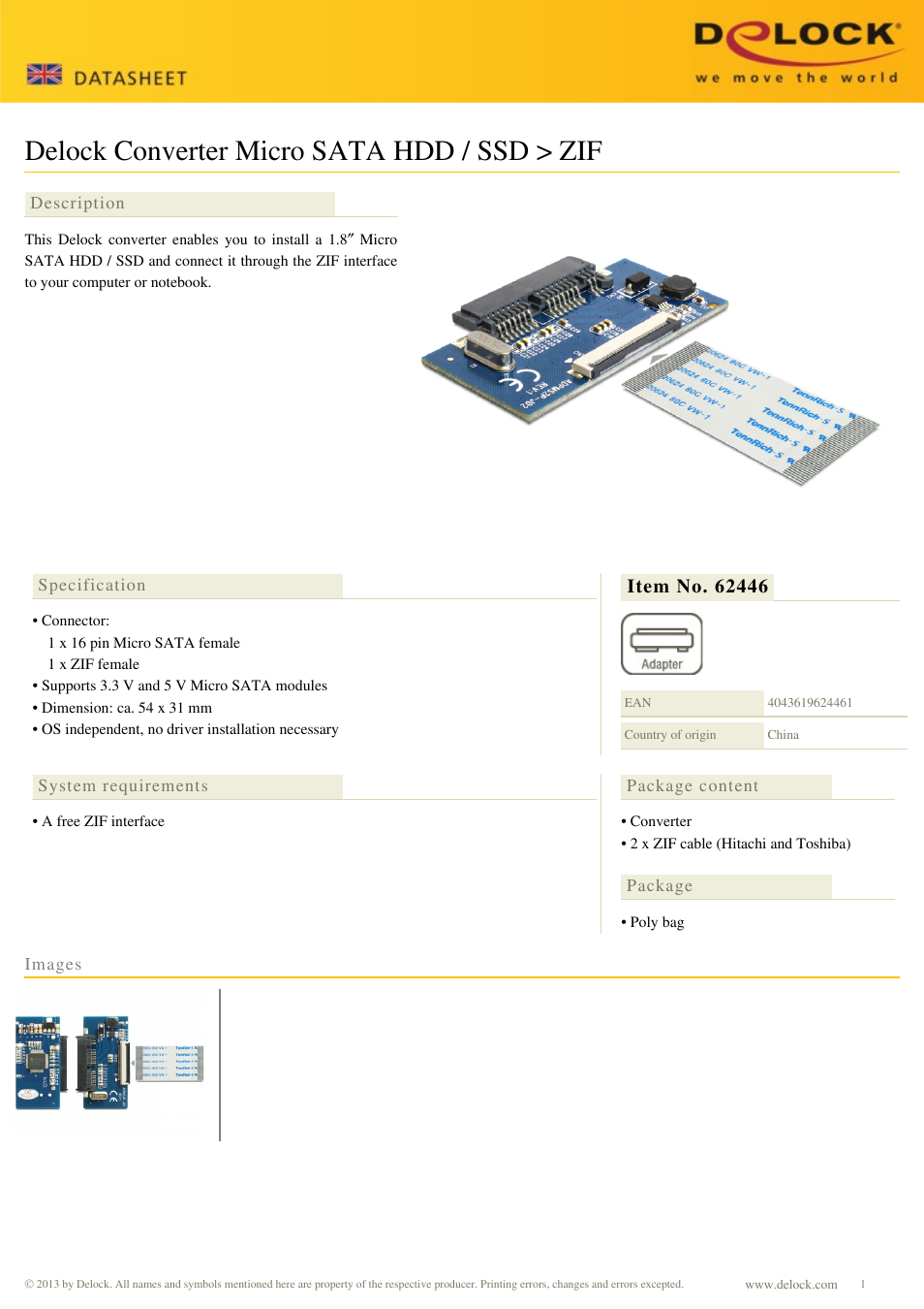 DeLOCK 62446 User Manual | 1 page