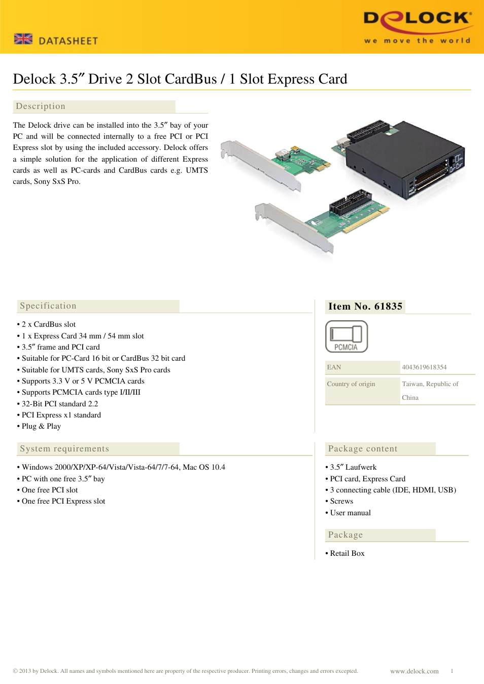 DeLOCK 61835 User Manual | 2 pages