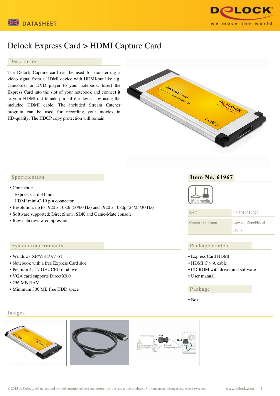 DeLOCK 61967 User Manual | 1 page