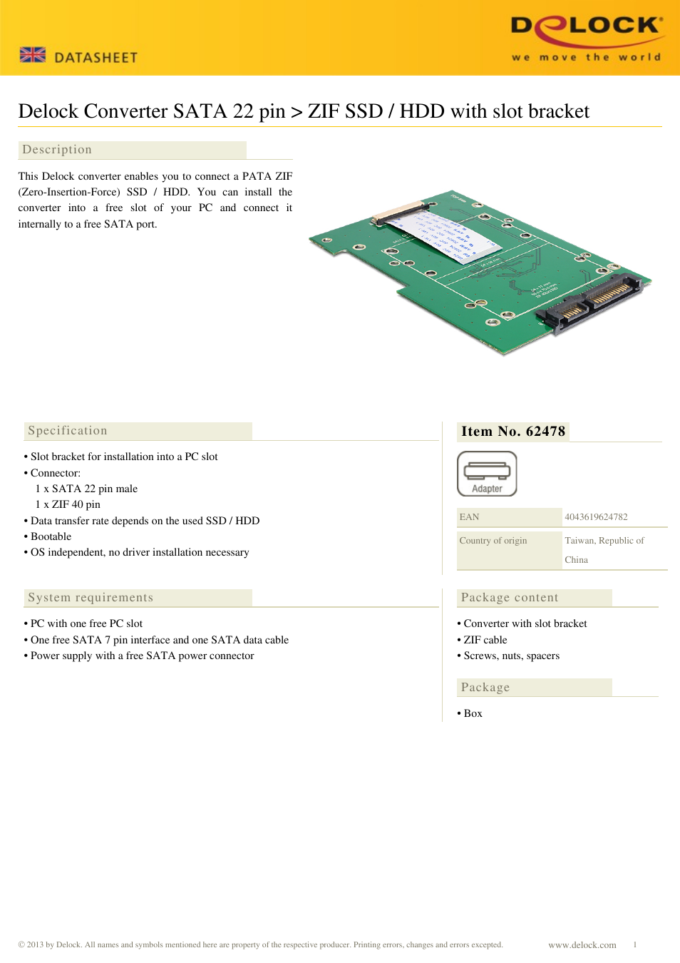 DeLOCK datenblatt_62478 User Manual | 2 pages