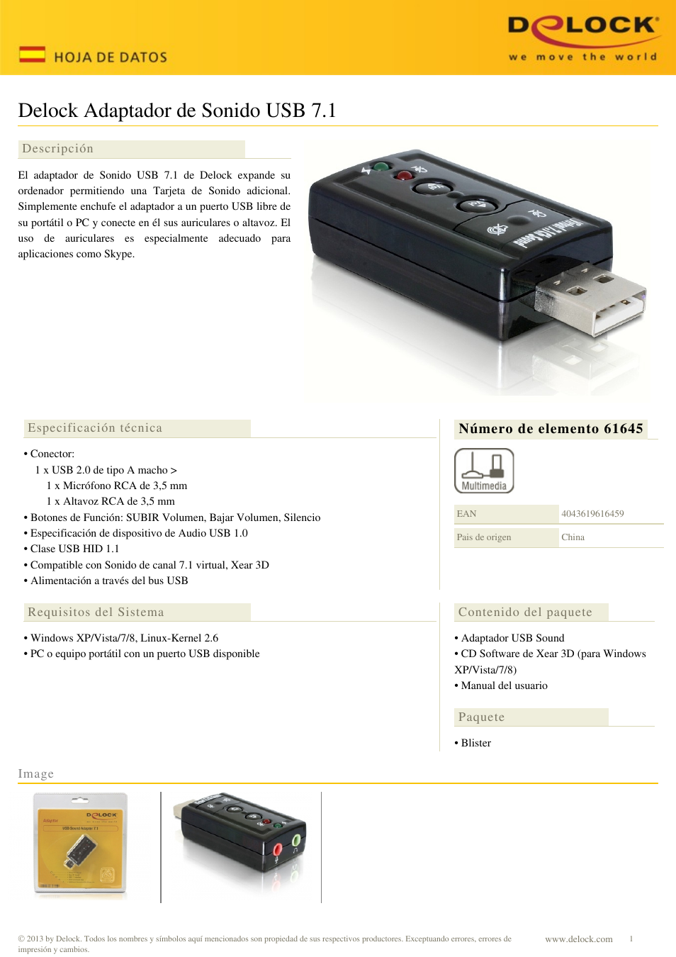 DeLOCK 61645 User Manual | 1 page