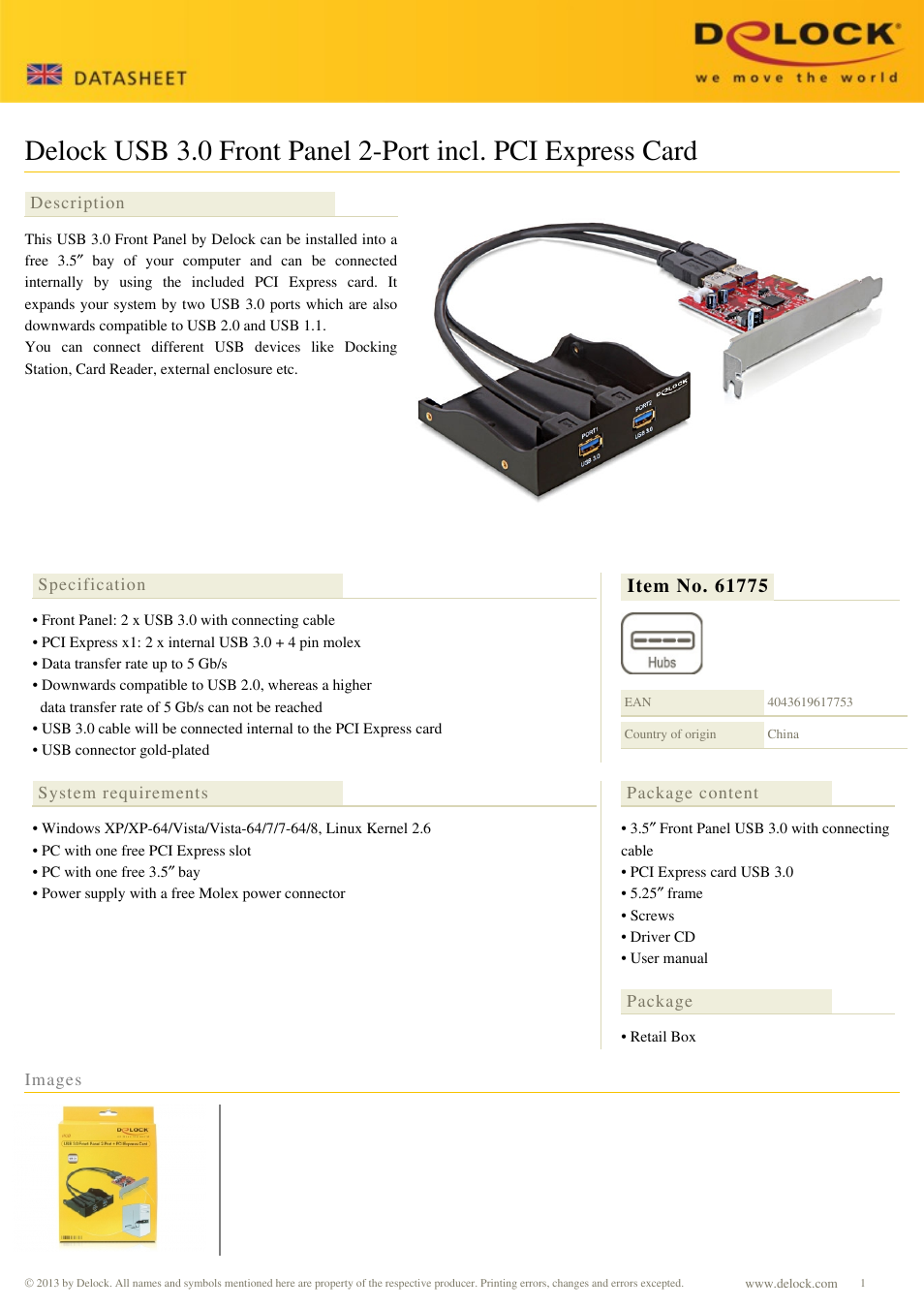 DeLOCK 61775 User Manual | 1 page