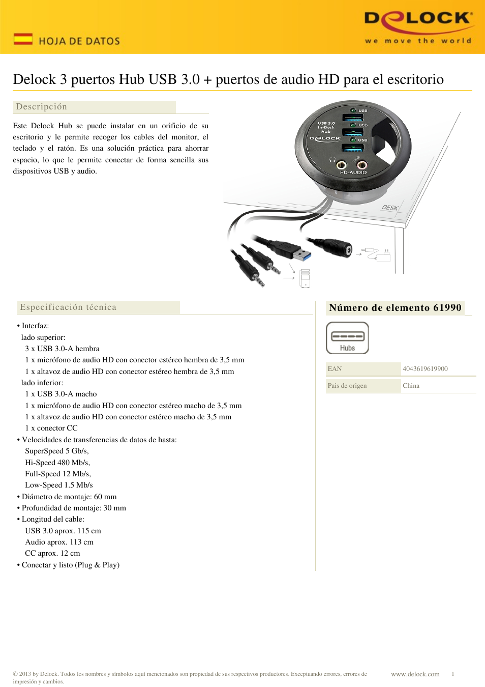 DeLOCK 61990 User Manual | 2 pages