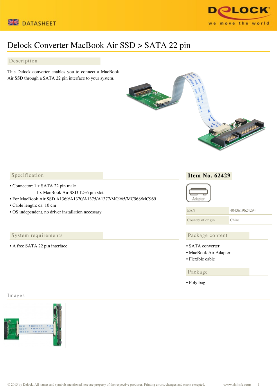 DeLOCK 62429 User Manual | 1 page