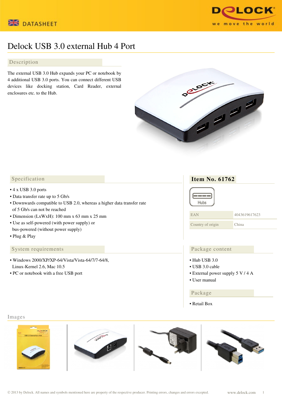DeLOCK 61762 User Manual | 1 page