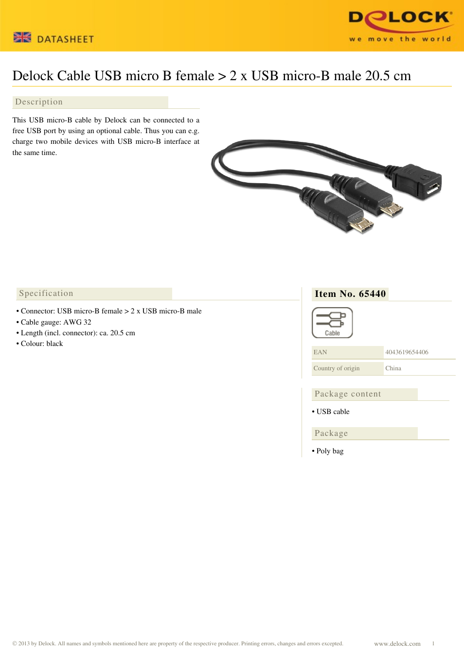 DeLOCK 65440 User Manual | 1 page