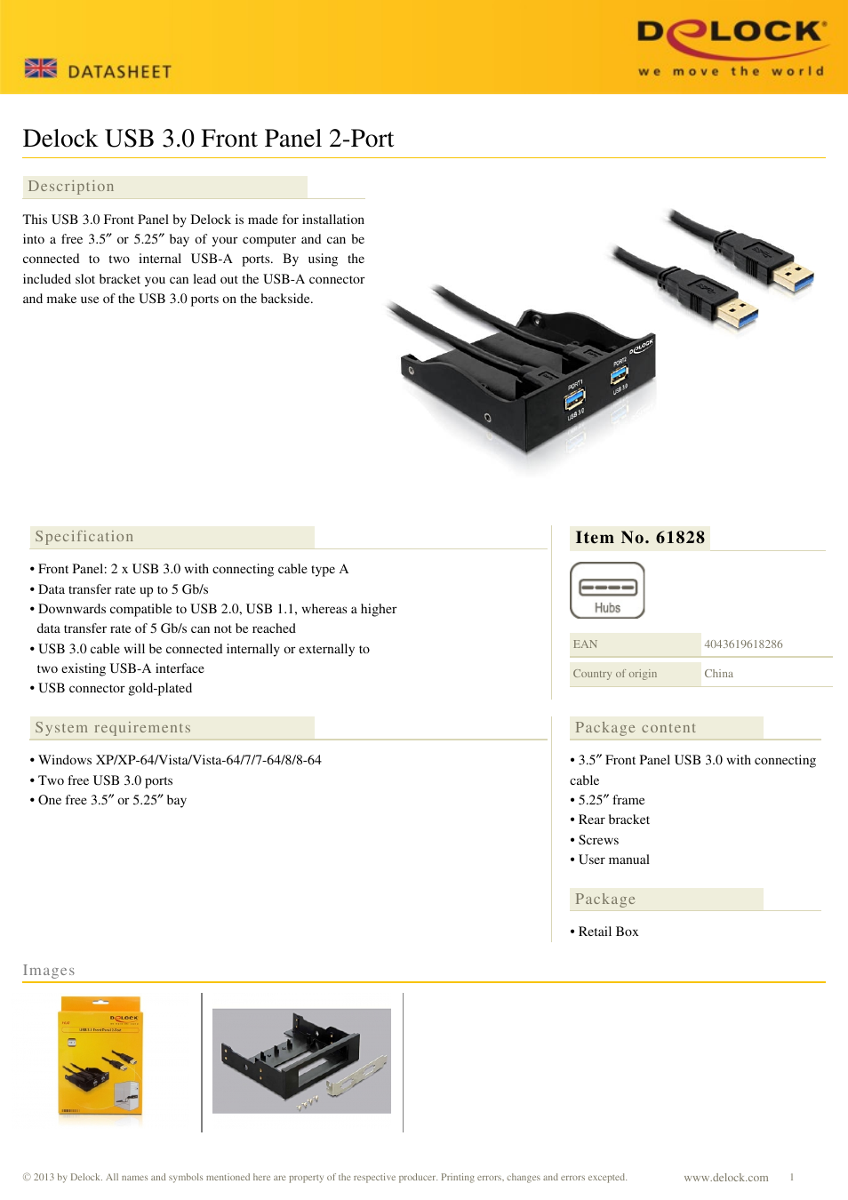 DeLOCK 61828 User Manual | 1 page
