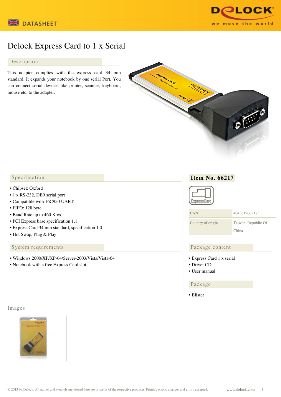 DeLOCK 66217 User Manual | 1 page