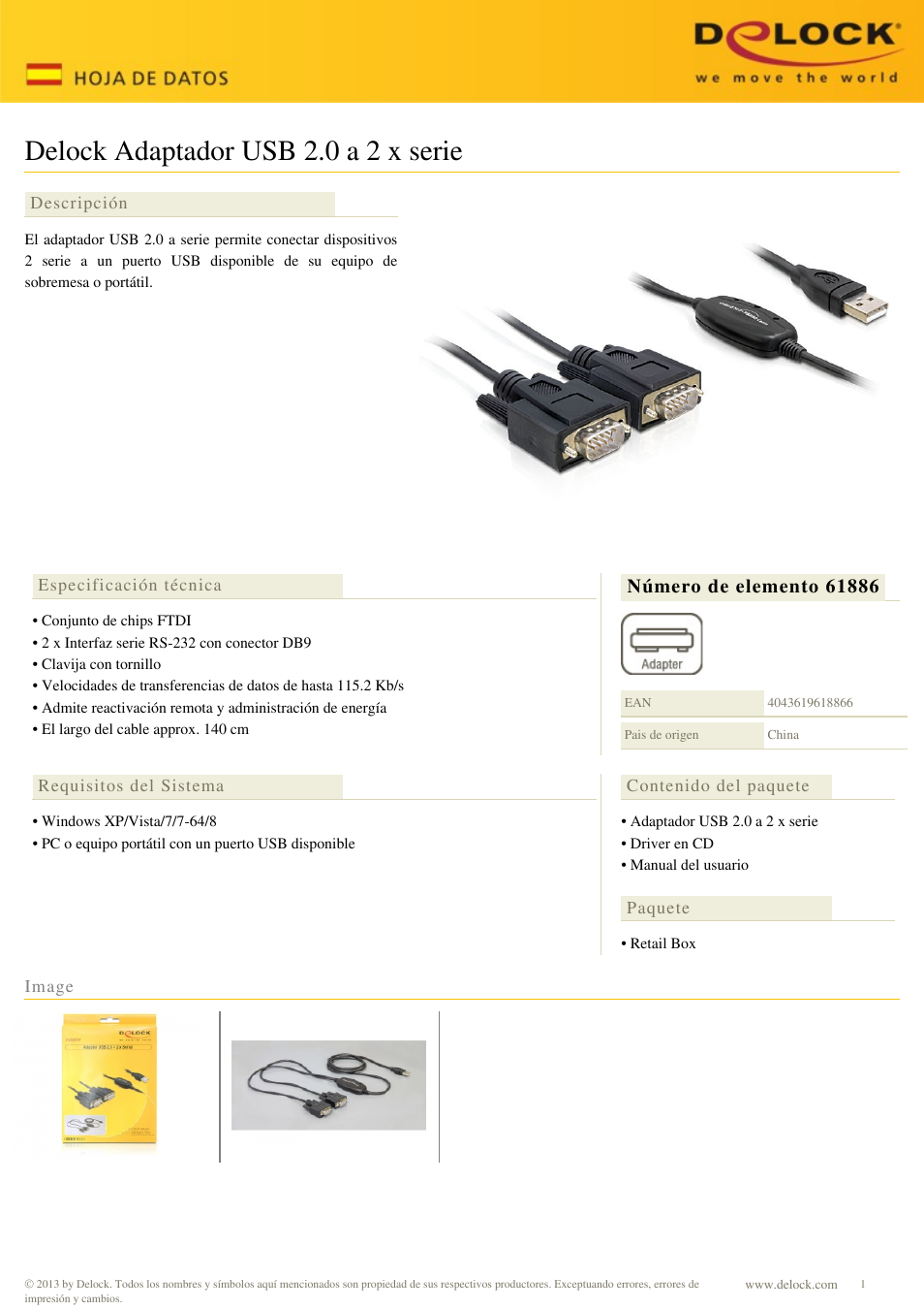 DeLOCK 61886 User Manual | 1 page