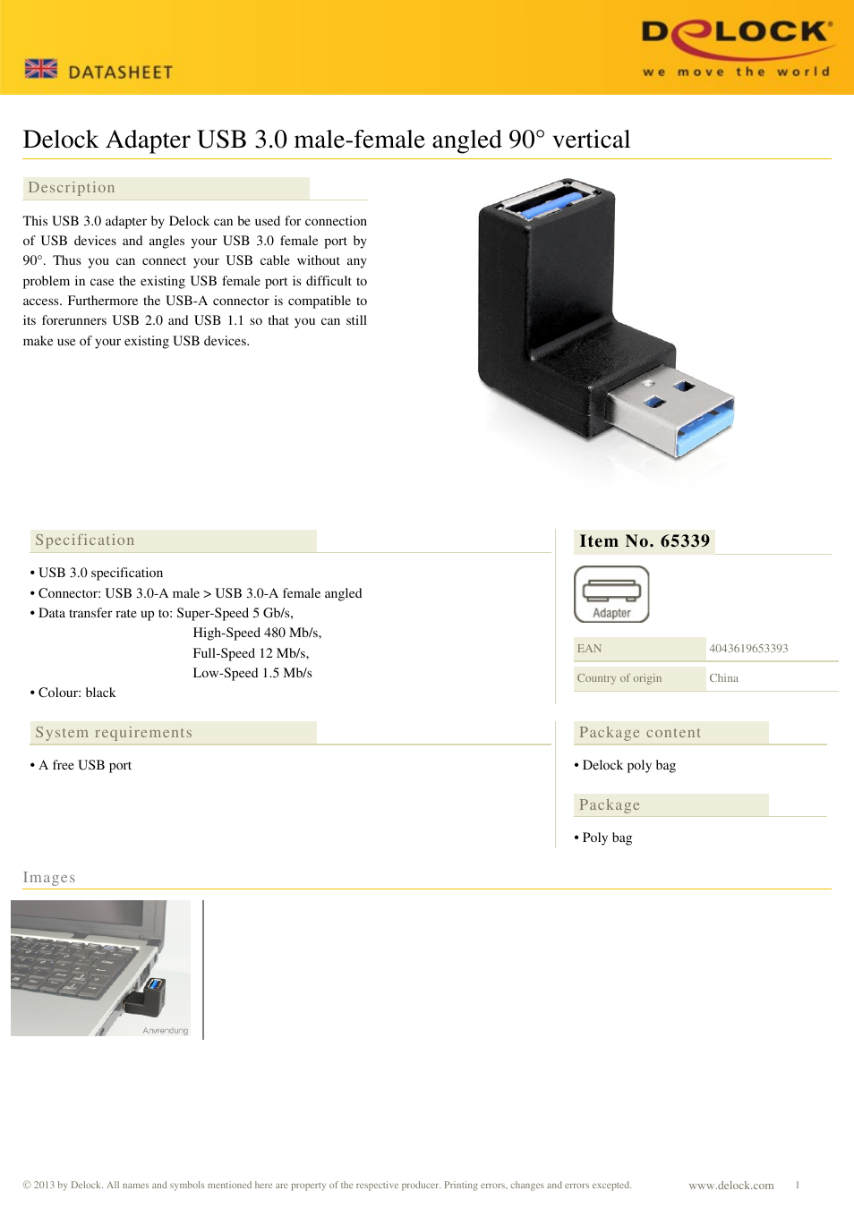 DeLOCK 65339 User Manual | 1 page