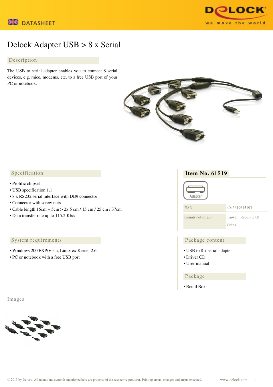 DeLOCK 61519 User Manual | 1 page