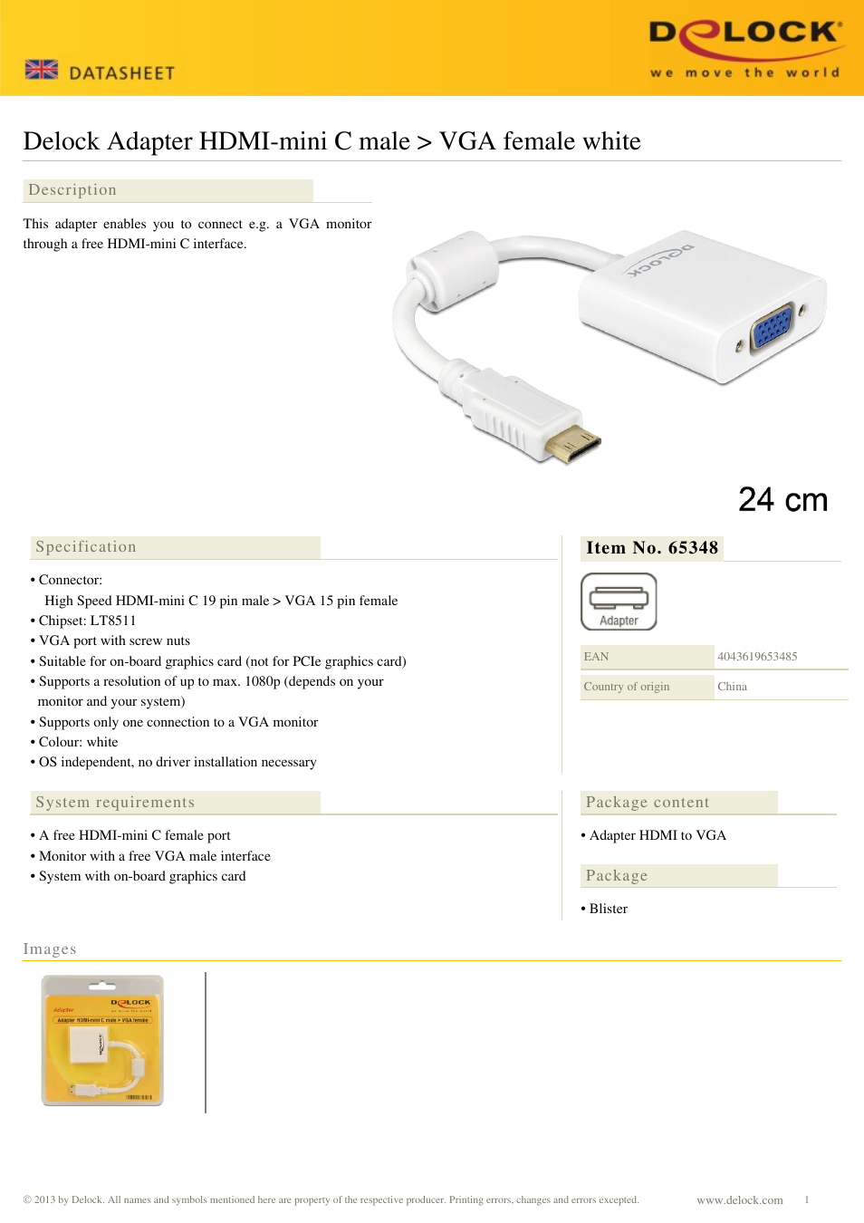 DeLOCK 65348 User Manual | 1 page