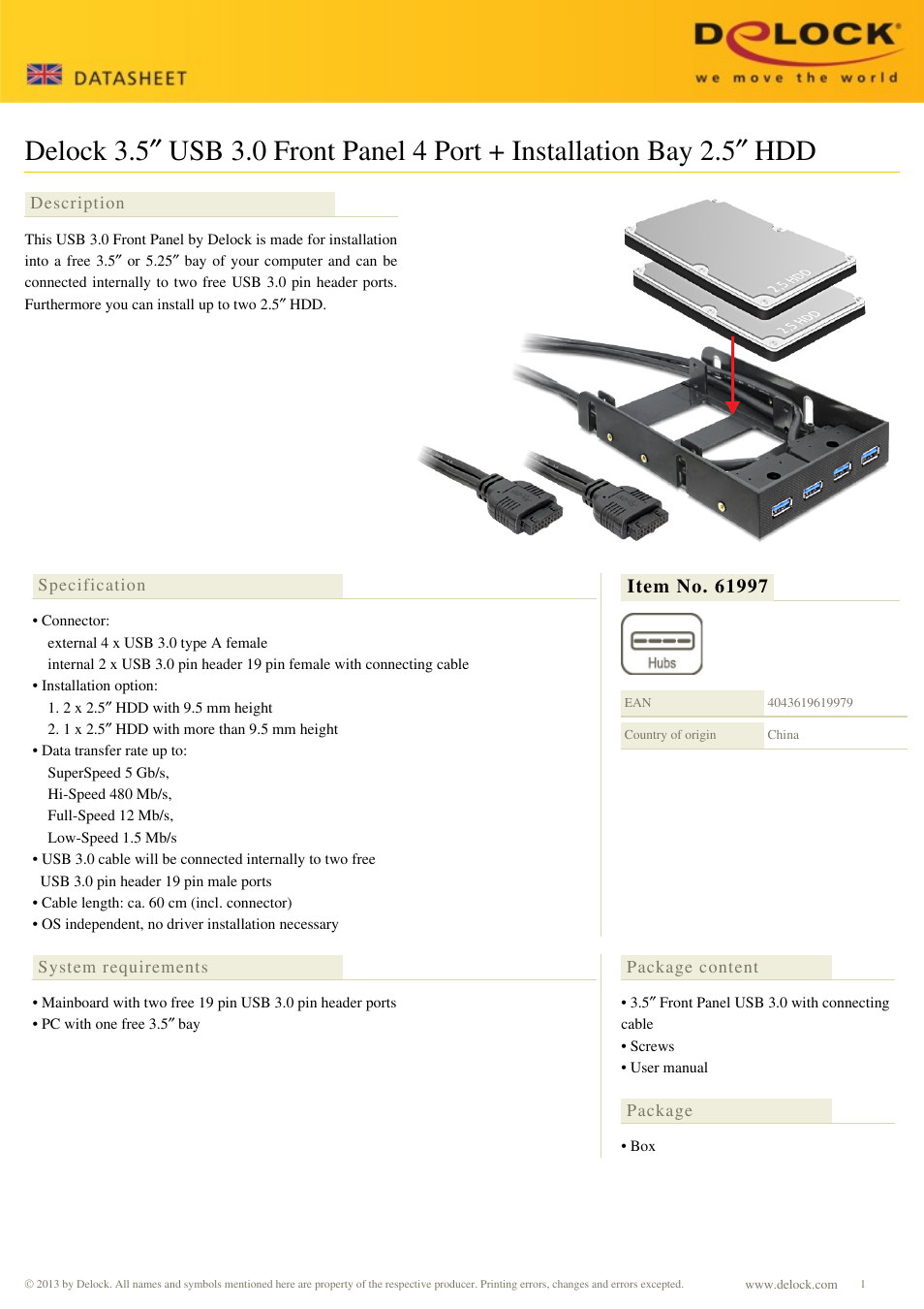 DeLOCK 61997 User Manual | 1 page