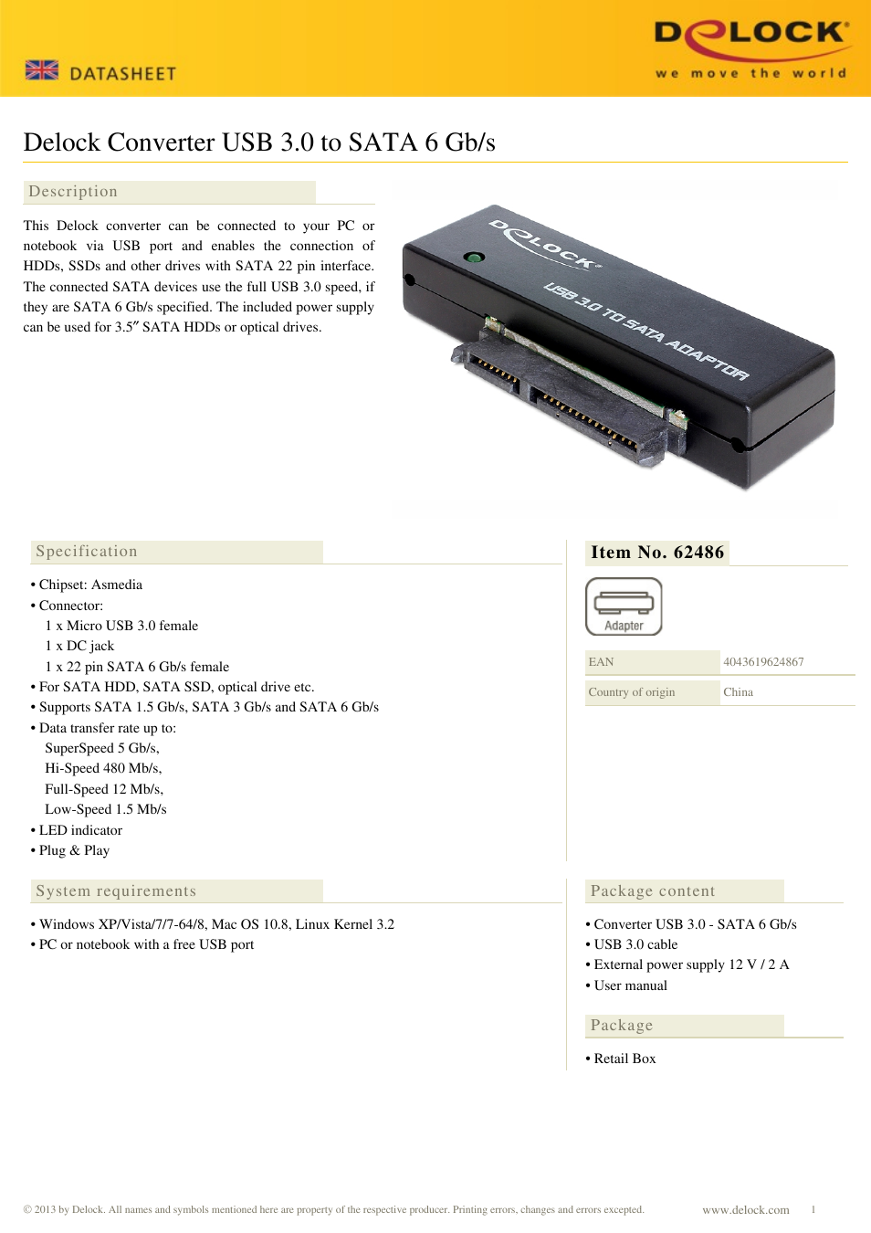 DeLOCK 62486 User Manual | 2 pages