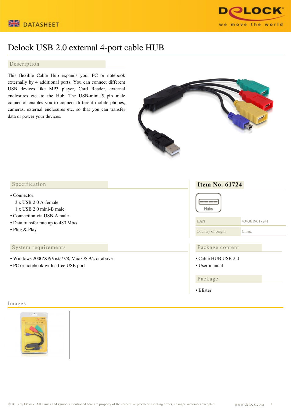 DeLOCK 61724 User Manual | 1 page