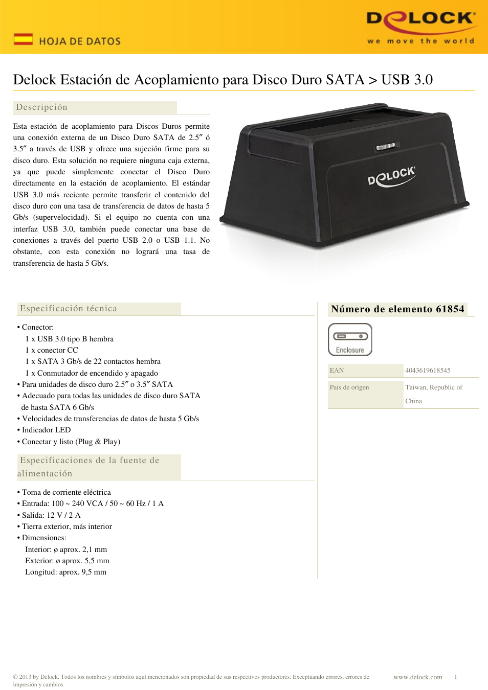 DeLOCK 61854 User Manual | 2 pages