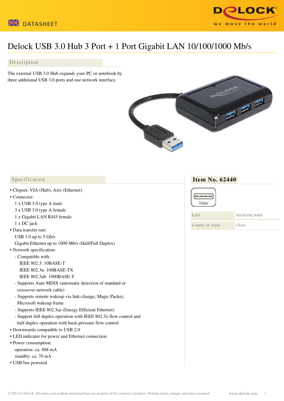 DeLOCK 62440 User Manual | 2 pages