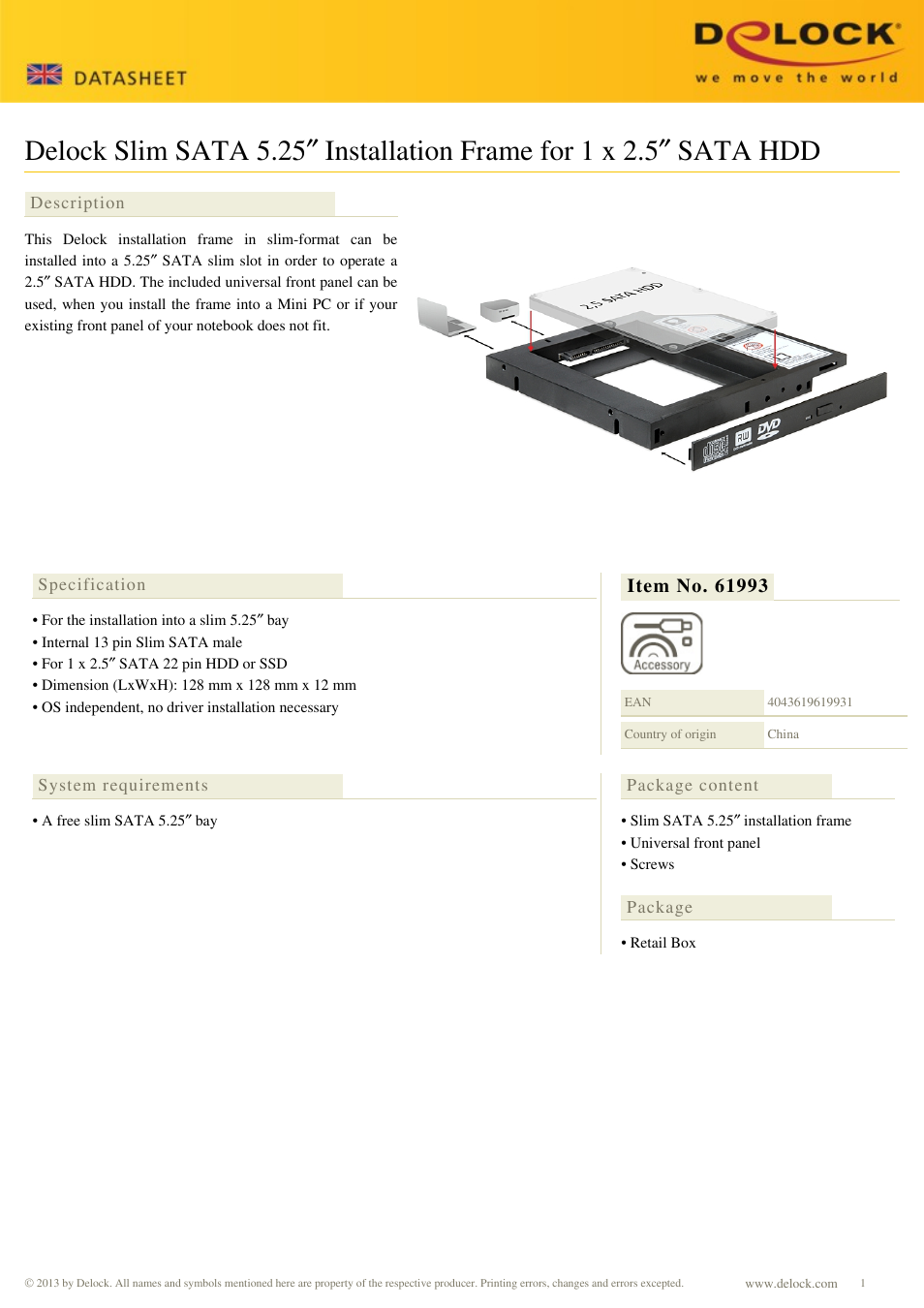 DeLOCK 61993 User Manual | 2 pages