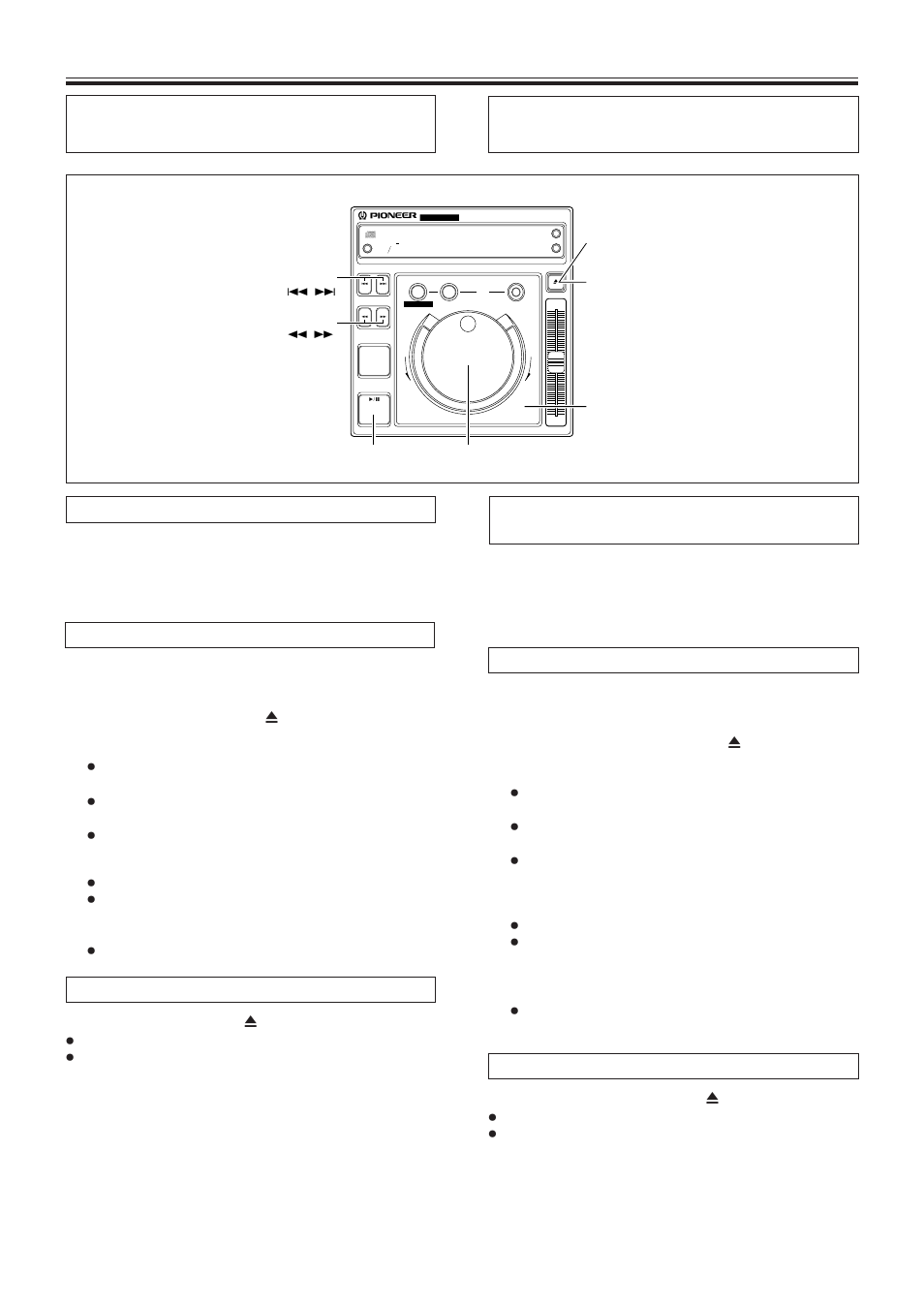 Setting the auto cue function on/off, Démarches pour la lecture, Playback operations | Arrêt de la lecture, Basic operations i/démarches de base i, Press the eject button ( 0 ). 2. insert a disc, Press the front of the disc door to close, Press the eject button ( 0 ), Appuyer sur la touche eject ( 0 ) | Pioneer CDJ-500S User Manual | Page 14 / 86