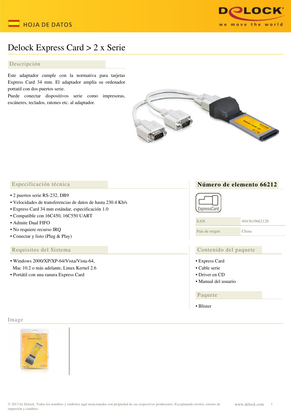 DeLOCK 66212 User Manual | 1 page