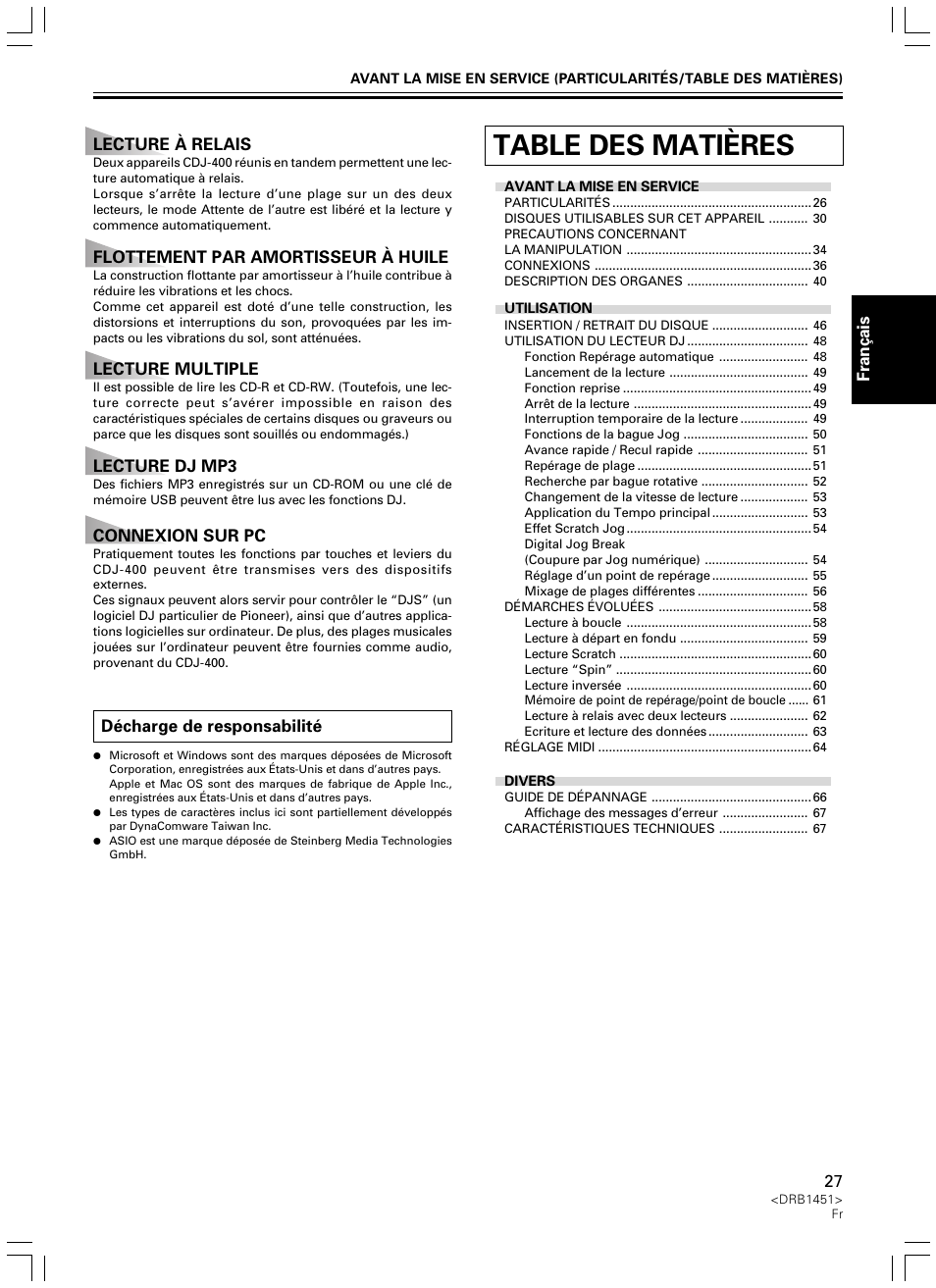 Pioneer CDJ-400 User Manual | Page 27 / 162