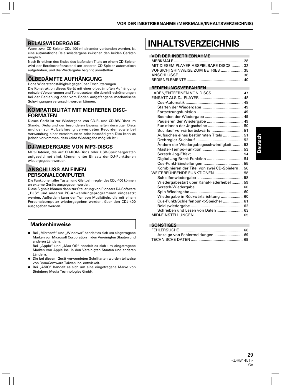 Pioneer CDJ-400 User Manual | Page 29 / 162