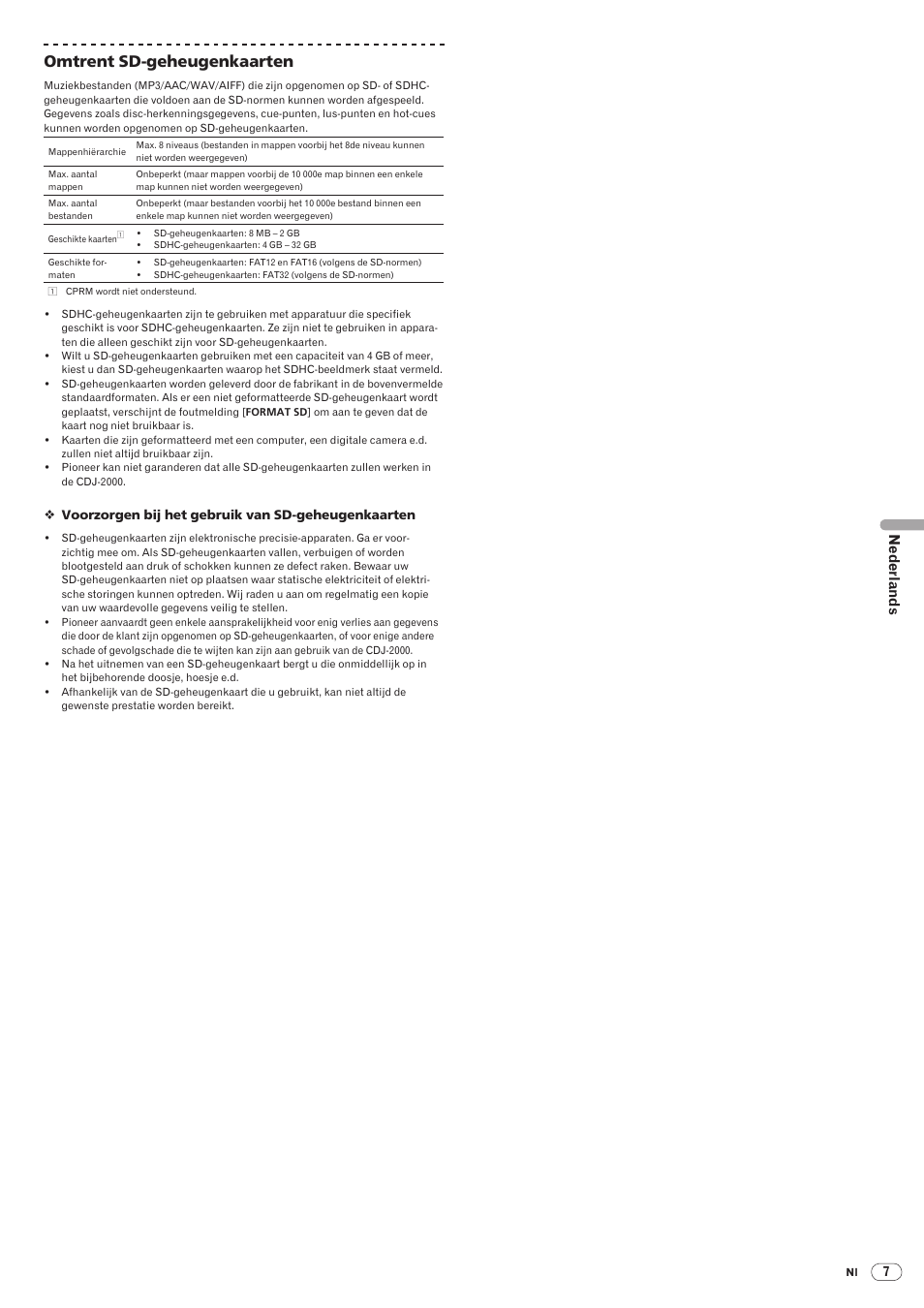 Drb1475-b, 125 omtrent sd-geheugenkaarten, Nederlands | Pioneer CDJ-2000 User Manual | Page 125 / 209