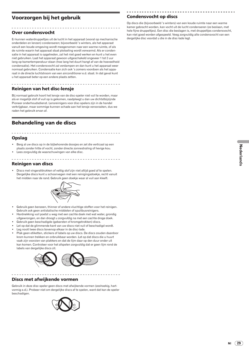 Voorzorgen bij het gebruik, Behandeling van de discs | Pioneer CDJ-2000 User Manual | Page 147 / 209
