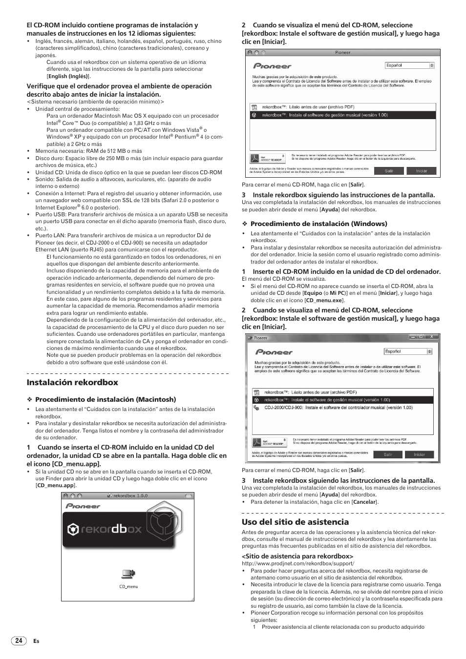 Drb1475-b, Instalación rekordbox, Uso del sitio de asistencia | Pioneer CDJ-2000 User Manual | Page 172 / 209