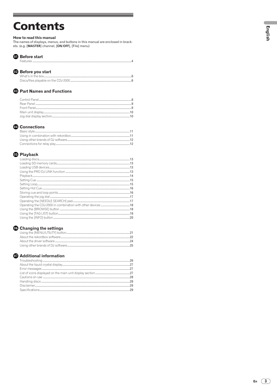 Pioneer CDJ-2000 User Manual | Page 3 / 209